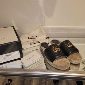 Gucci espadrille slides